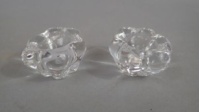 DAUM France. Paire de salerons en cristal...