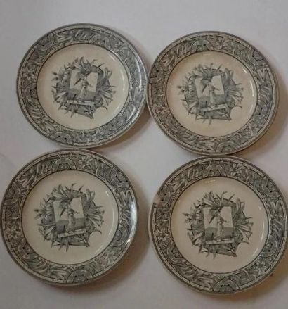 GILDEA AND WALKER. Ensemble de sept assiettes...