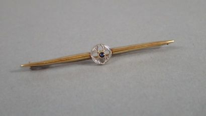 Broche barrette en or jaune et or gris (750...