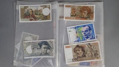 BILLETOPHILE : Lot de 9 billets français...