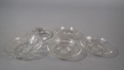 Ensemble de cinq bobèches en cristal, un...
