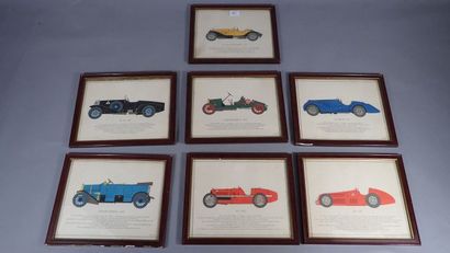 ALFA ROMEO. Ensemble de 7 lithographies en...