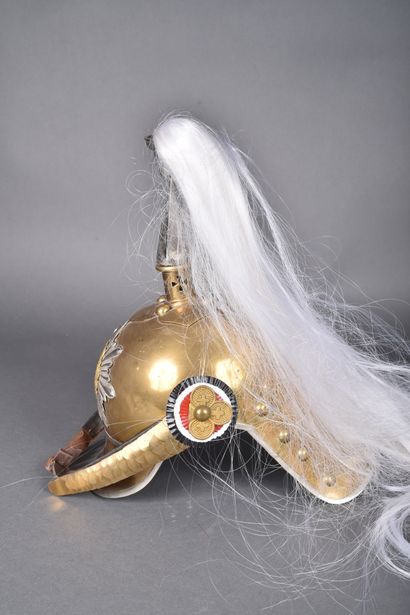 Casque de Reiter Saxon, rosaces de type officier,...