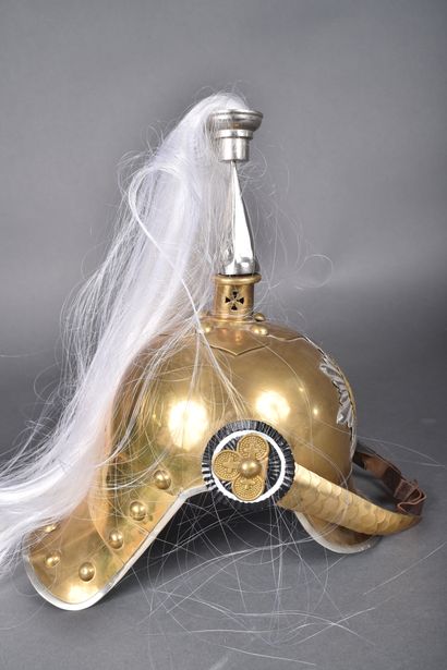 Casque de Reiter Saxon, rosaces de type officier,...