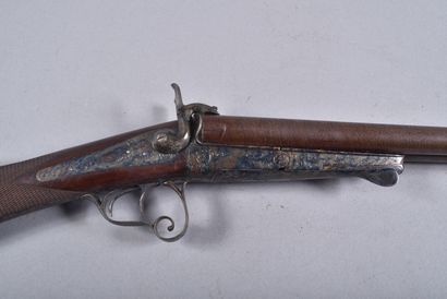 Fusil à broche deux coups.
Calibre 16 à broches,...