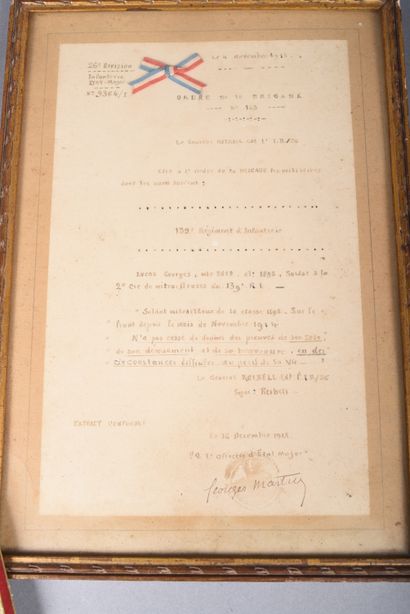 Lot d’un poilu mitrailleur au 319e régiment...