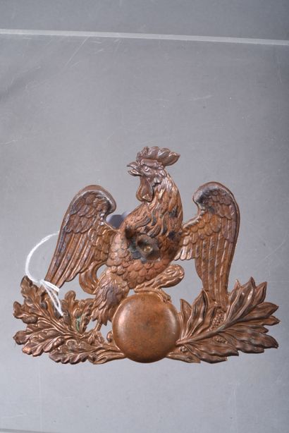 Plaque de shako au coq argenté pour la garde...