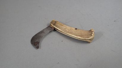 Deux couteaux à greffer, manche en bois de...