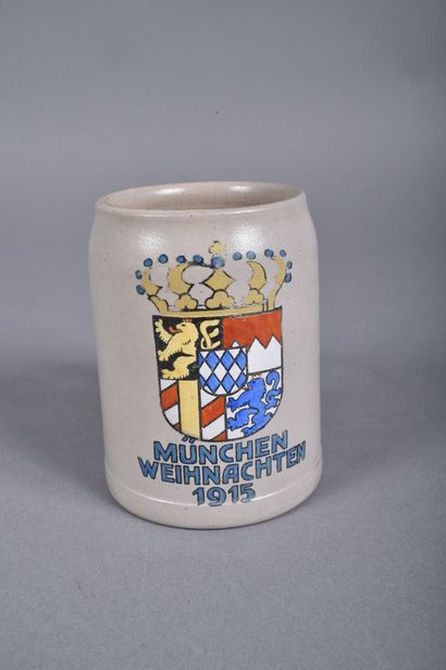 Chope en grès à décor polychrome « München...