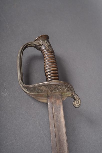 Sabre d’officier d’infanterie modèle 1845.
Monture...