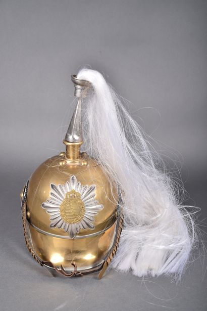 Casque de Reiter Saxon, rosaces de type officier,...