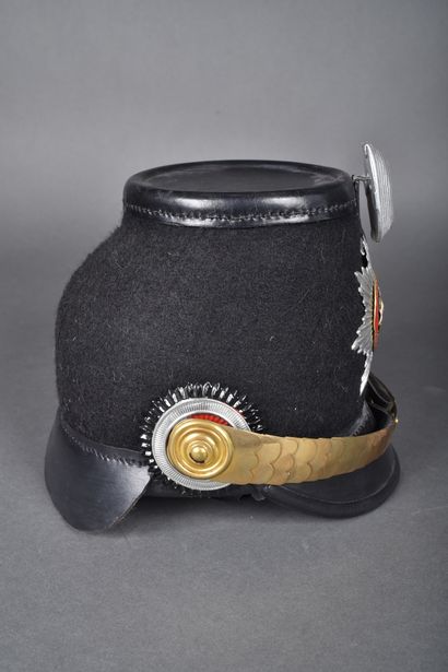 Shako de type officier avec plaque du Wurtemberg,...