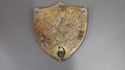 Plaque de sabretache au coq, complète de...