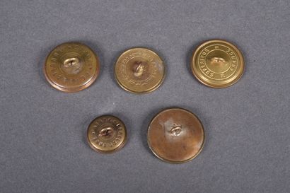 Ensemble de 5 boutons de la garde Impériale,...