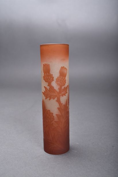 Charles VEISSIERE - Nancy. Cylindrical vase...