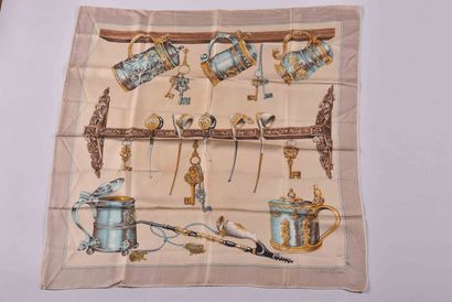 LANCEL - Paris. Silk square decorated with...