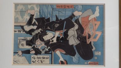 Japan, 19th century
Three oban tate-e prints,...