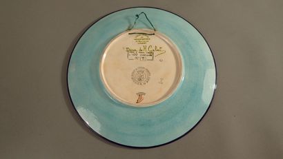 LONGWY. Large circular dish in Longwy enamels...