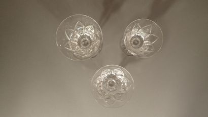 BACCARAT. Set of cut crystal glasses, Camargue...
