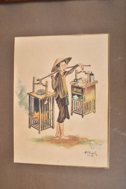 Vietnamese school, 20th century
Watercolor...