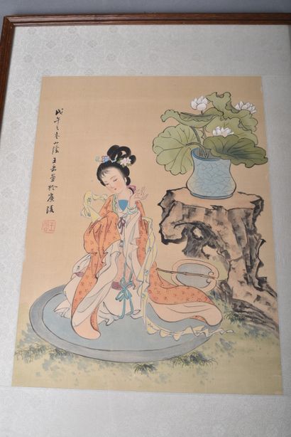 China, 20th century
Two ink and polychrome...