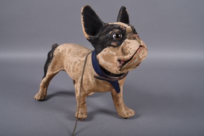 French papier-mâché barking bulldog with...
