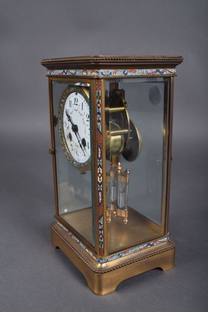 Samuel MARTI. All-glass cage clock with beveled...