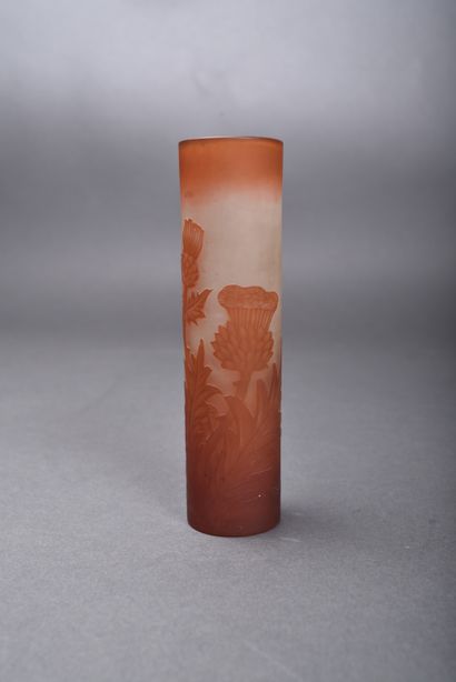 Charles VEISSIERE - Nancy. Cylindrical vase...