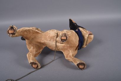 French papier-mâché barking bulldog with...