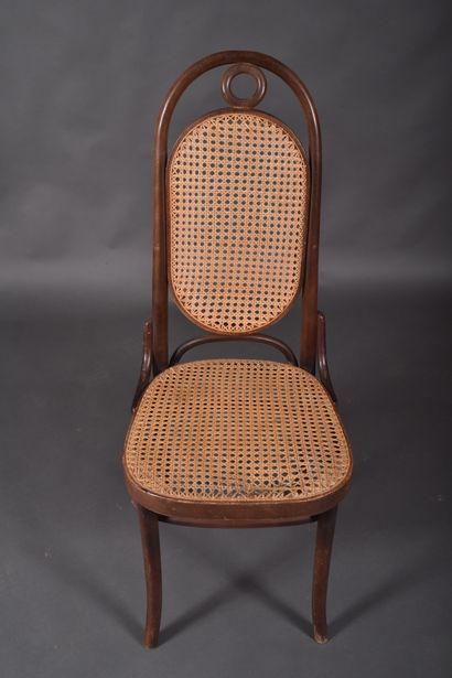 THONET. Set of four chairs in thermocurved...