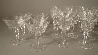 BACCARAT. Set of cut crystal glasses, Camargue...