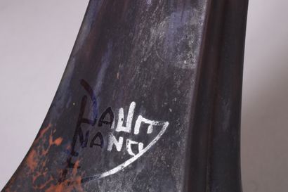 DAUM Nancy. Purple marmorated glass vase...