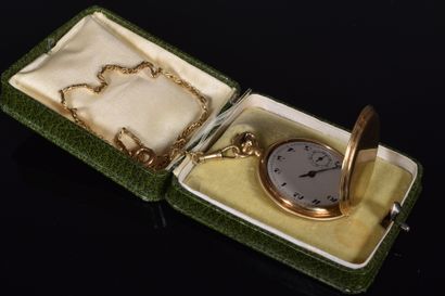 Soap watch in plain 18K yellow gold, opening...