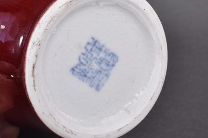 Pair of monochrome oxblood-red porcelain...