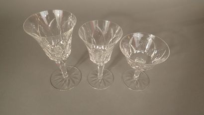 BACCARAT. Set of cut crystal glasses, Camargue...