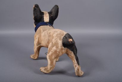 French papier-mâché barking bulldog with...