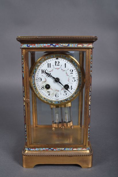 Samuel MARTI. All-glass cage clock with beveled...