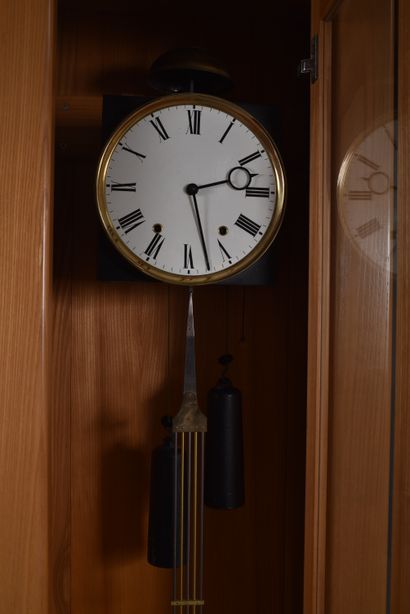 REGAIN HOUSE. Solid elm parquet clock with...