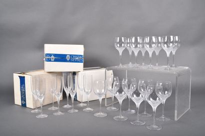 CRISTAL DE SEVRES. Part of a set of crystal...