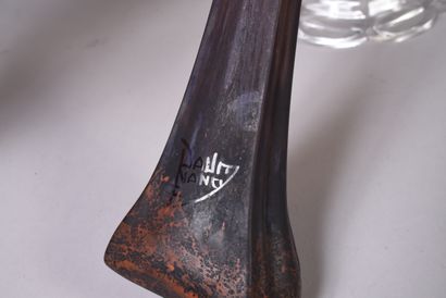 DAUM Nancy. Purple marmorated glass vase...