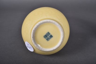 A pair of pale yellow porcelain double gourd...
