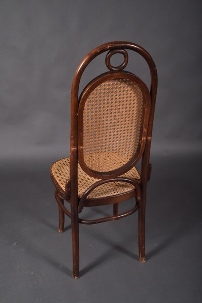 THONET. Set of four chairs in thermocurved...