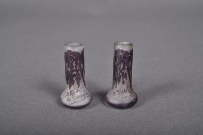 Michel de Nancy. Pair of miniature glass...