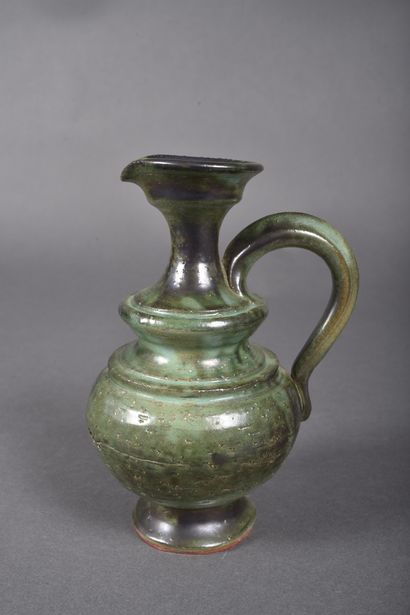 Jean MARAIS (1913-1998). Green glazed earthenware...