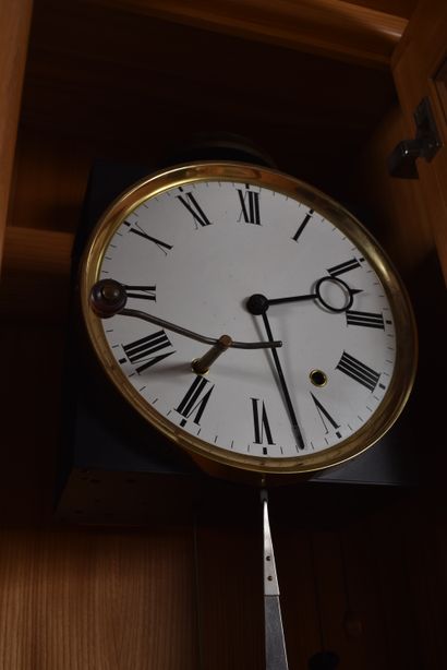 REGAIN HOUSE. Solid elm parquet clock with...