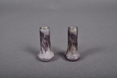 Michel de Nancy. Pair of miniature glass...