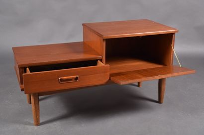 Small teak bar buffet opening to a drawer...
