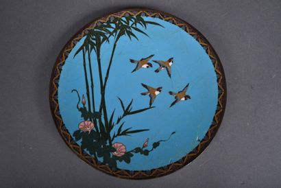 Set comprising a pair of cloisonné metal...