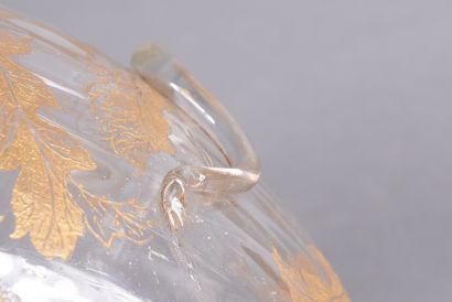 Emile Gallé (1846-1904). Ribbed glass liqueur...