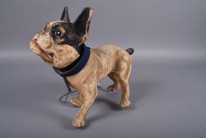French papier-mâché barking bulldog with...